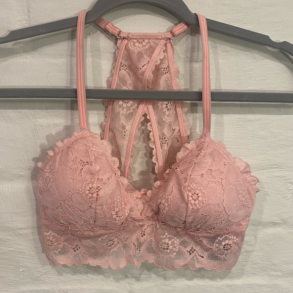 Blush Pink Aerie Lace Bralette with Removable Pads NWT - Picture 1 of 6